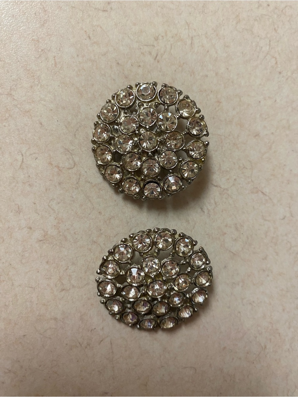 Vintage Rhinestone Cluster Round Buttons - Picture 2 of 5